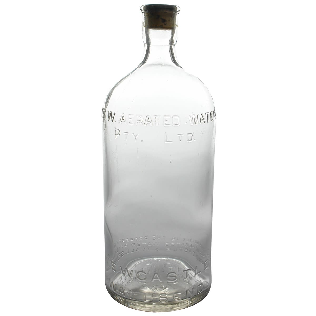 Cordial. N. S. W. Aerated Water Pty. Ltd., Newcastle & Wallsend. Clear. 1 Quart. (New South Wales)