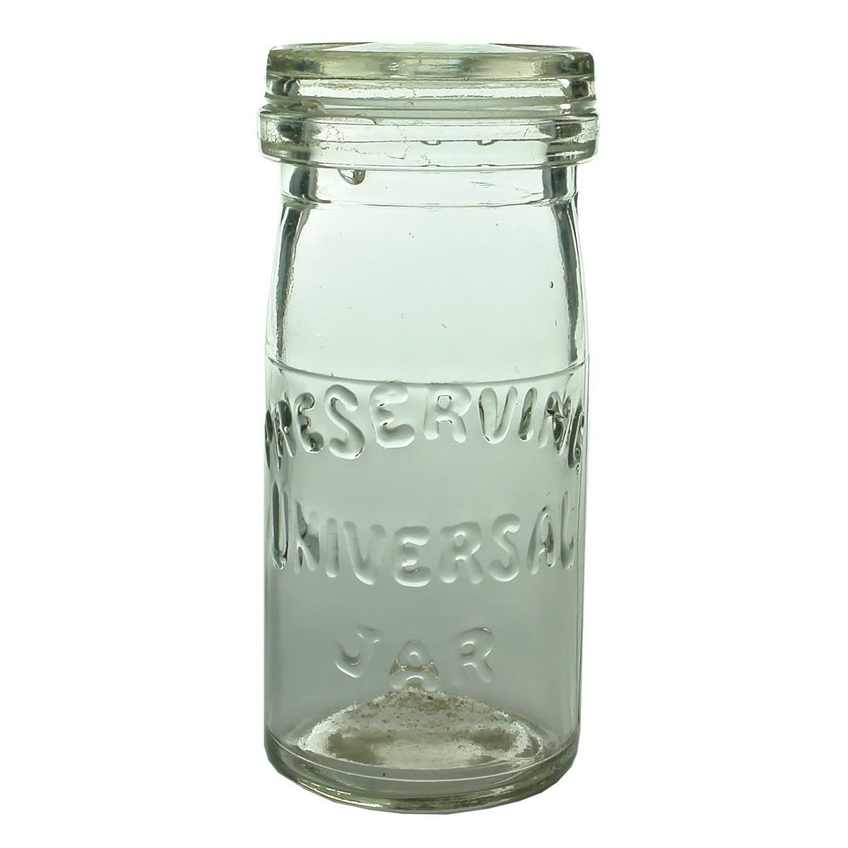 Fruit Jar. Universal Preserving Jar. Clear with Universal branded lid. Pint.