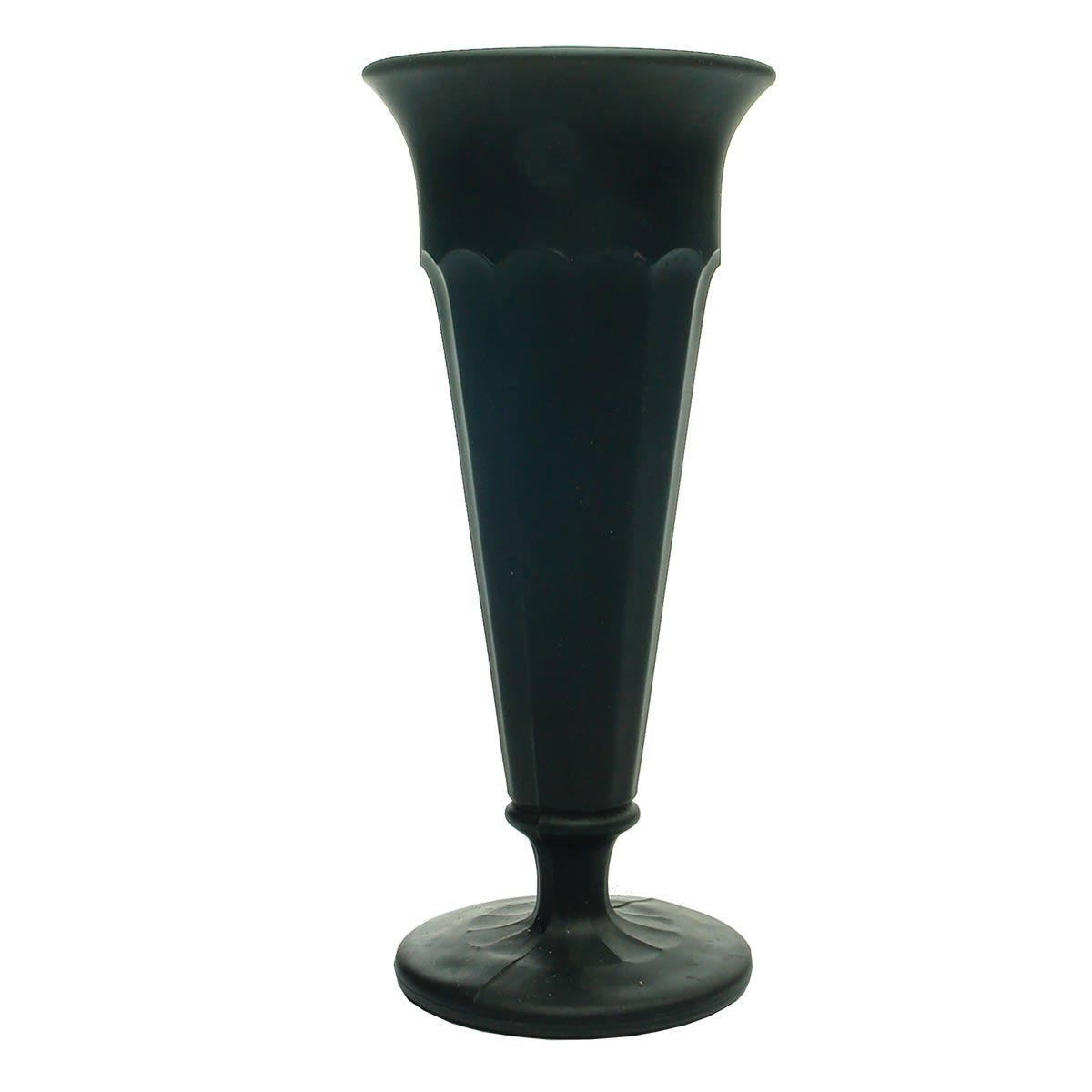 Tall matt black Cloud glass Vase. Davidson Glass.