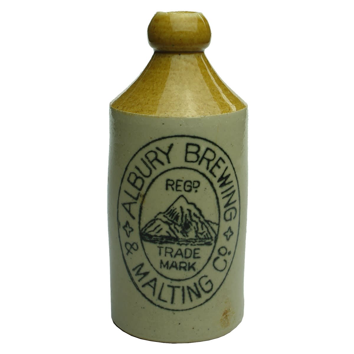 Ginger Beer. Albury Brewing & Malting Co. Mountain. Bendigo Pottery. (New South Wales)