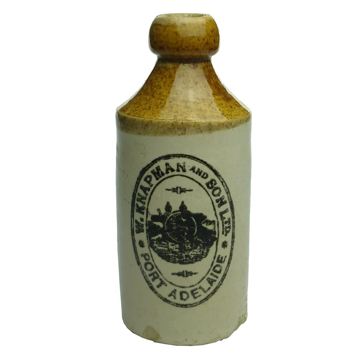 Ginger Beer. W. Knapman and Son Ltd, Port Adelaide. Cannon. Tan Top. Dump. (South Australia)