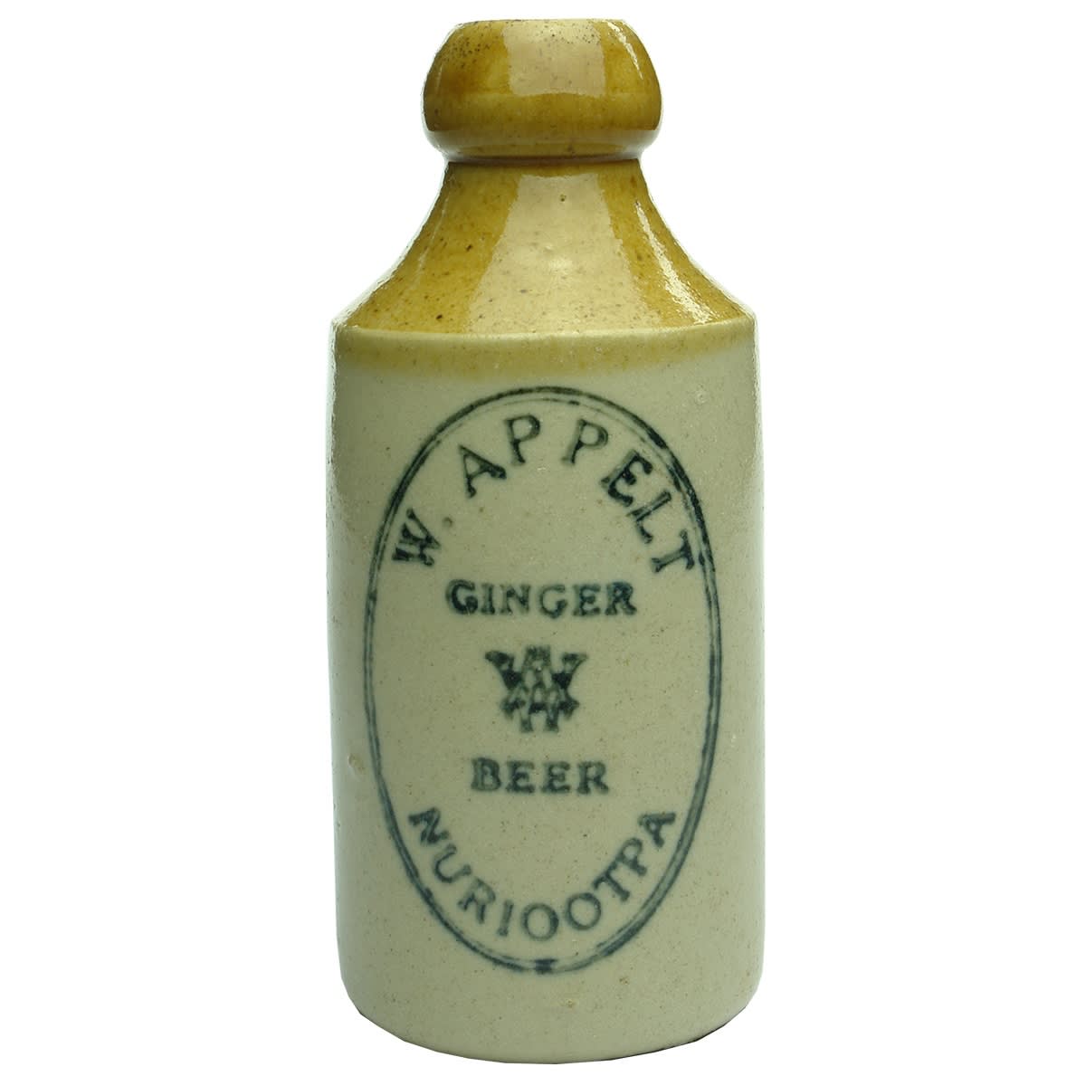 Ginger Beer. W. Appelt, Nuriootpa. Cork stopper. Dump. Tan Top. (South Australia)