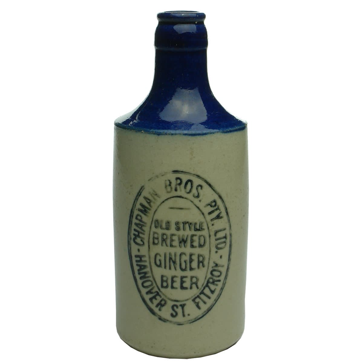 Ginger Beer. Chapman Bros., Fitzroy. Crown Seal. Dump. Blue Top. (Victoria)