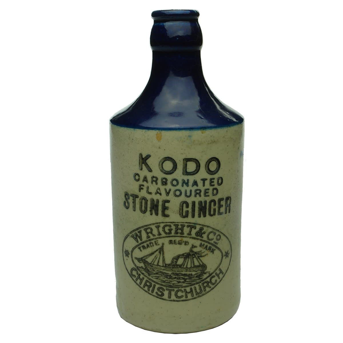 Ginger Beer. KODO, Wright & Co, Christchurch. Dump. Blue Top. (New Zealand)