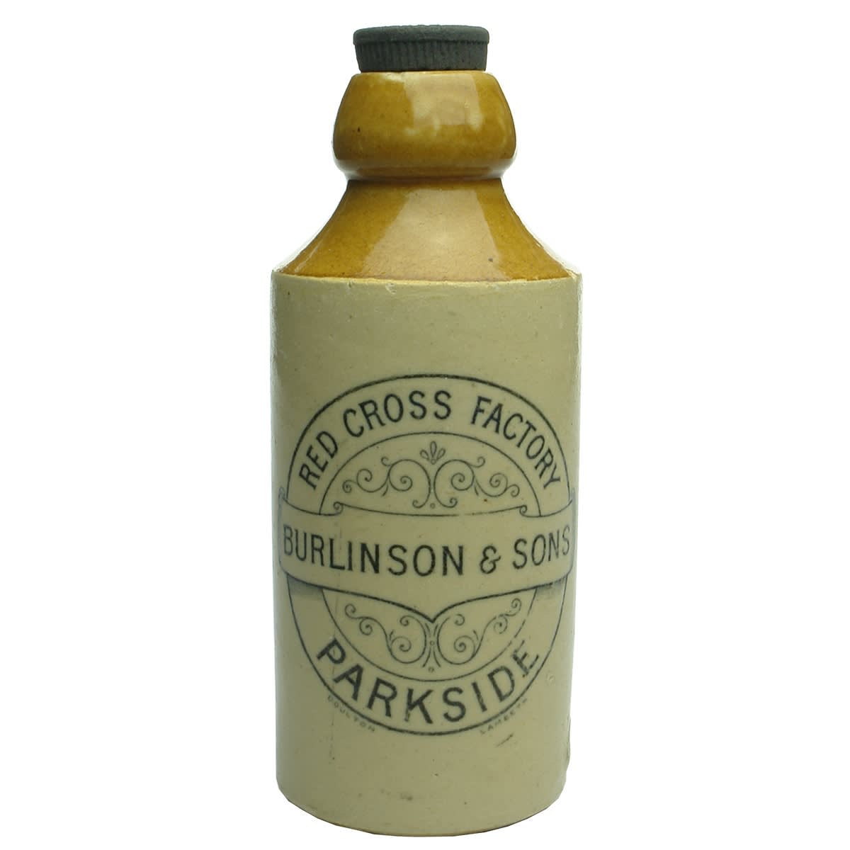 Ginger Beer. Burlinson & Sons, Red Cross Factory, Parkside. Internal Thread. 10 oz. (South Australia)