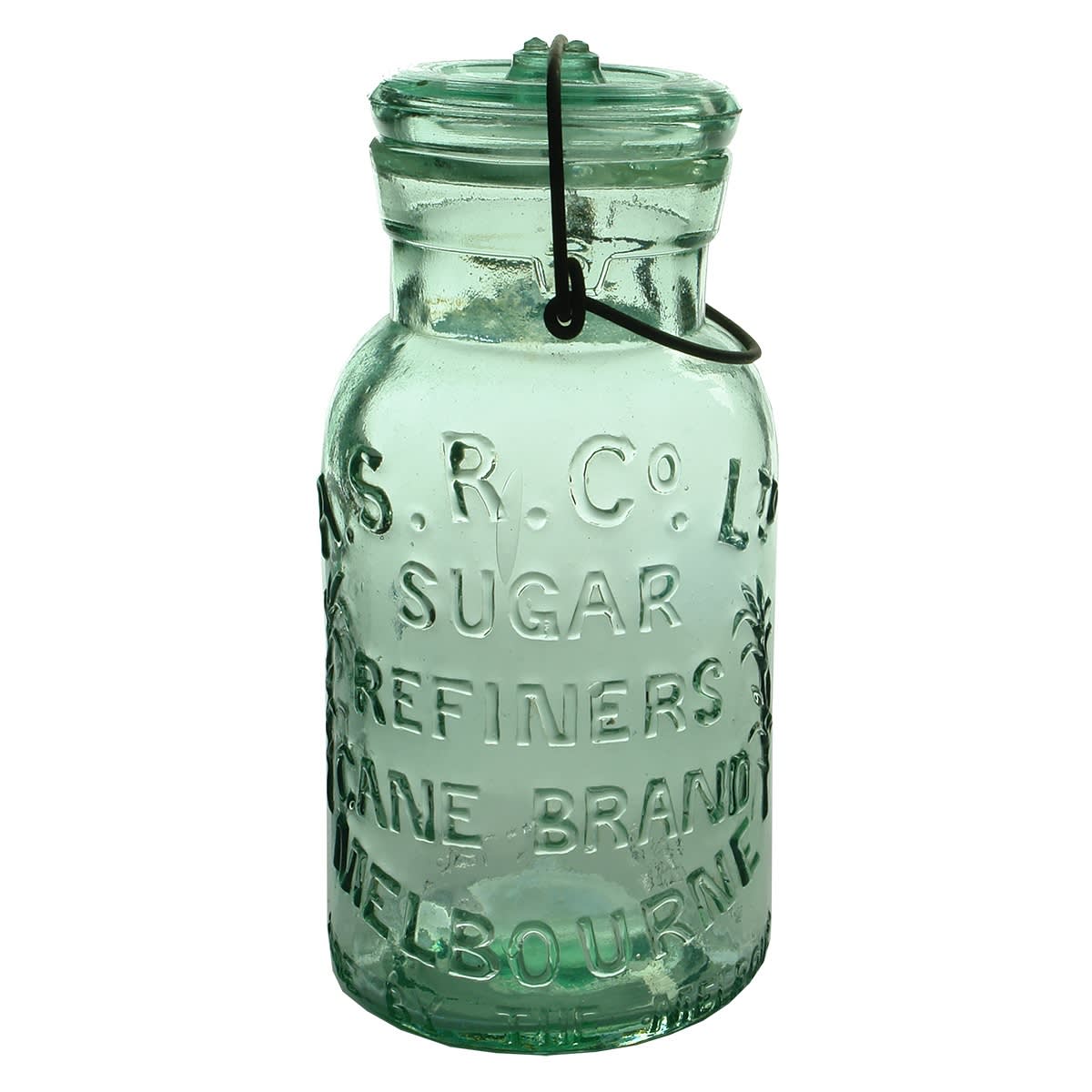 Jar. A. S. R. Co. Ltd, Cane Brand, Melbourne. Sugar Refiners. Melbourne Glass Bottle Co. Quart. (Victoria)