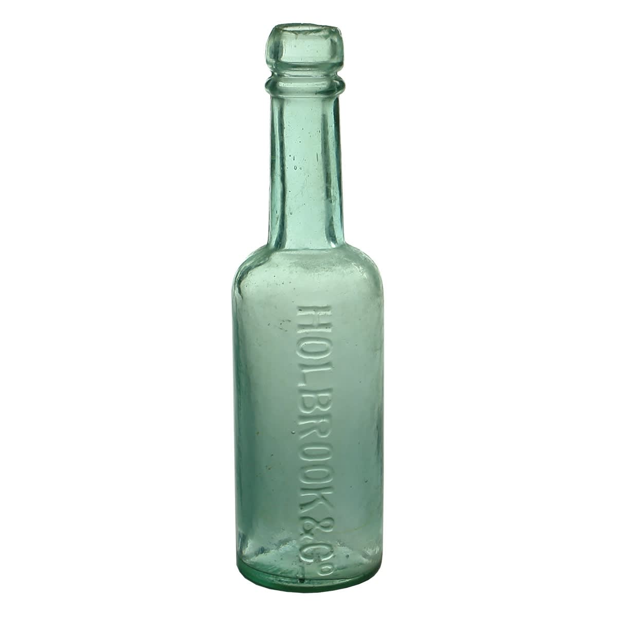 Sauce. Holbrook & Co. Juke Bros Patent, Birmingham. Aqua. 6 oz.