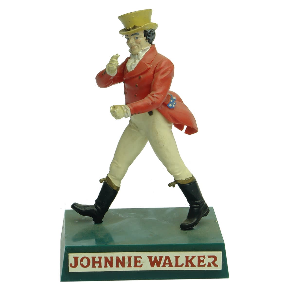 Whiskey. Tiny Johnnie Walker Plastic Advertising Statue.