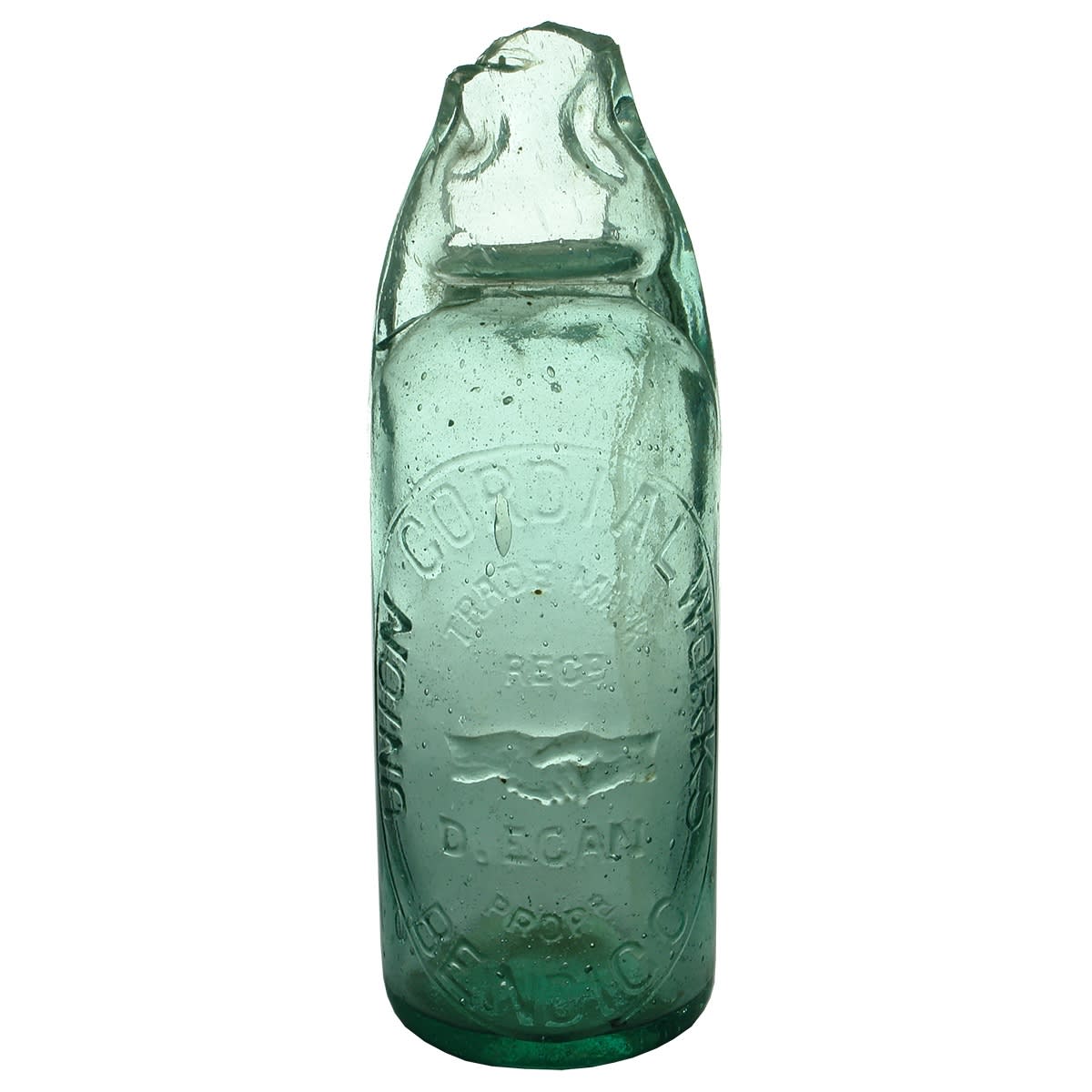 Codd. D. Egan, Union Cordial Works, Bendigo. Dobson. Aqua. 26 oz. (Victoria)