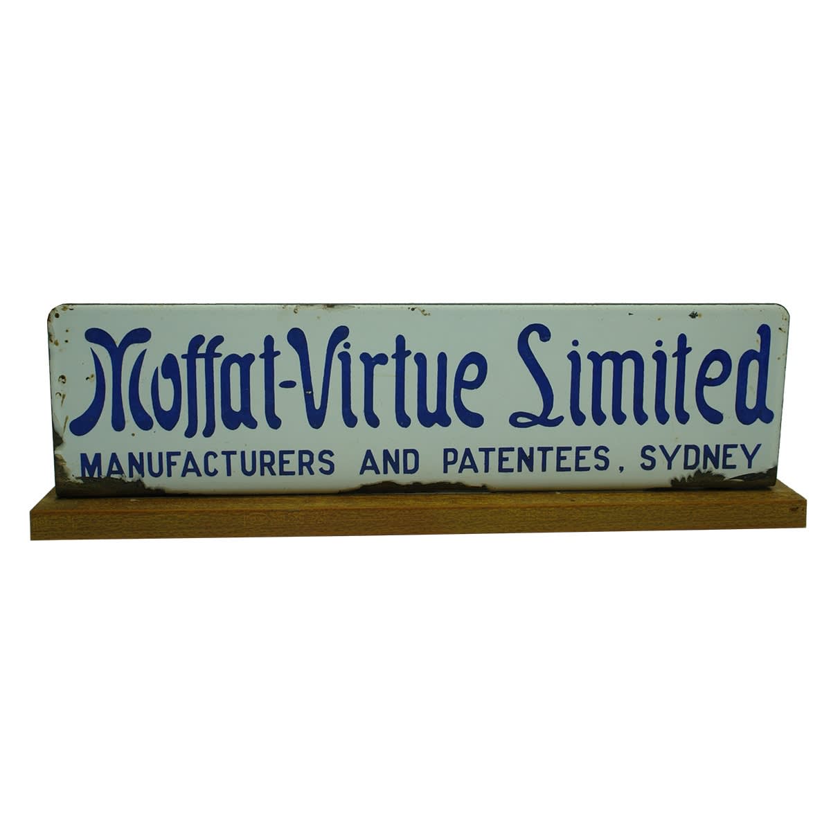 Enamel Sign. Moffat-Virtue Limited, Manufacturers and Patentees, Sydney. (New South Wales)