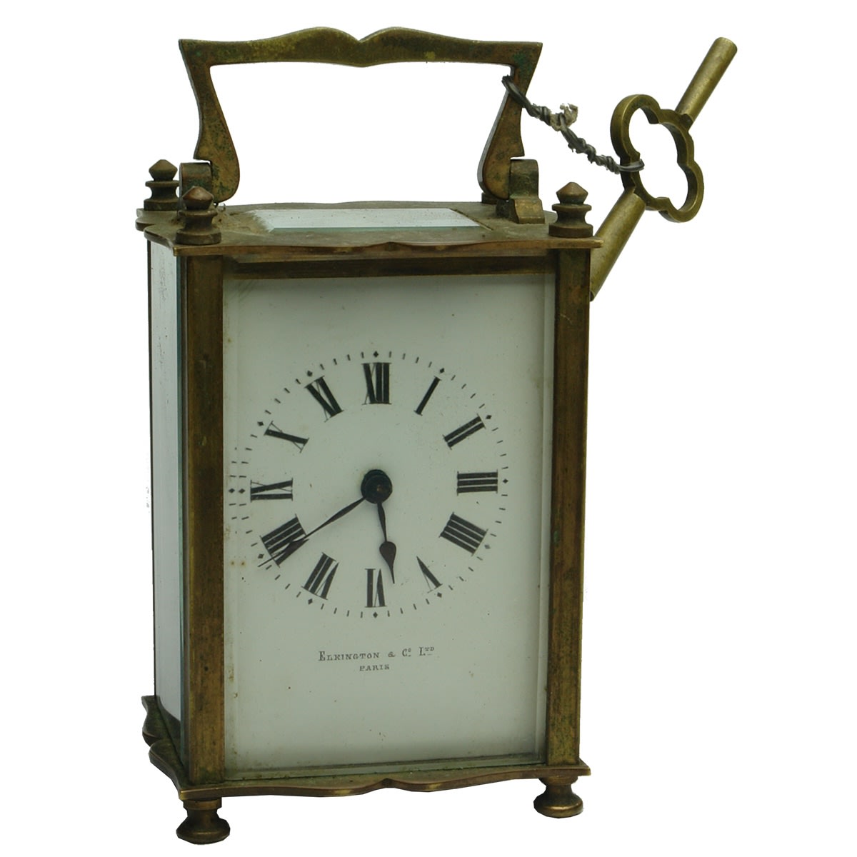 Miscellaneous. Small Elkington & Co. Ltd, Paris Brass Carriage Clock.