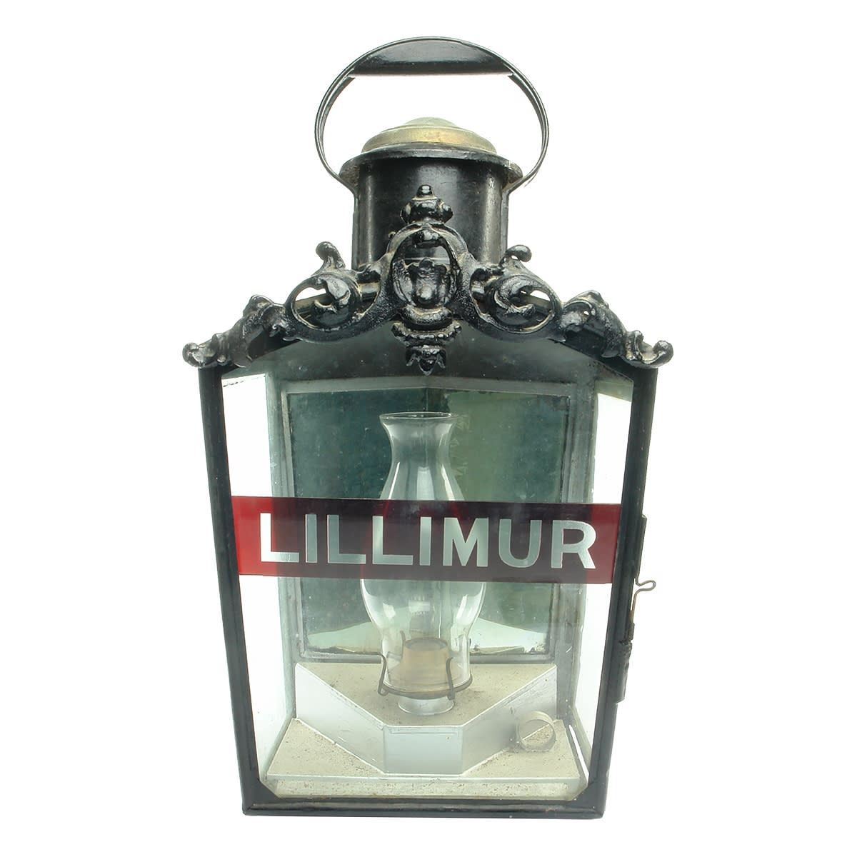 Huge Railway station light. Kerosene lamp. With red glass insert for Lillimur. (Not for post. Arrangements will have to be made to pick up this one!) (Victoria)