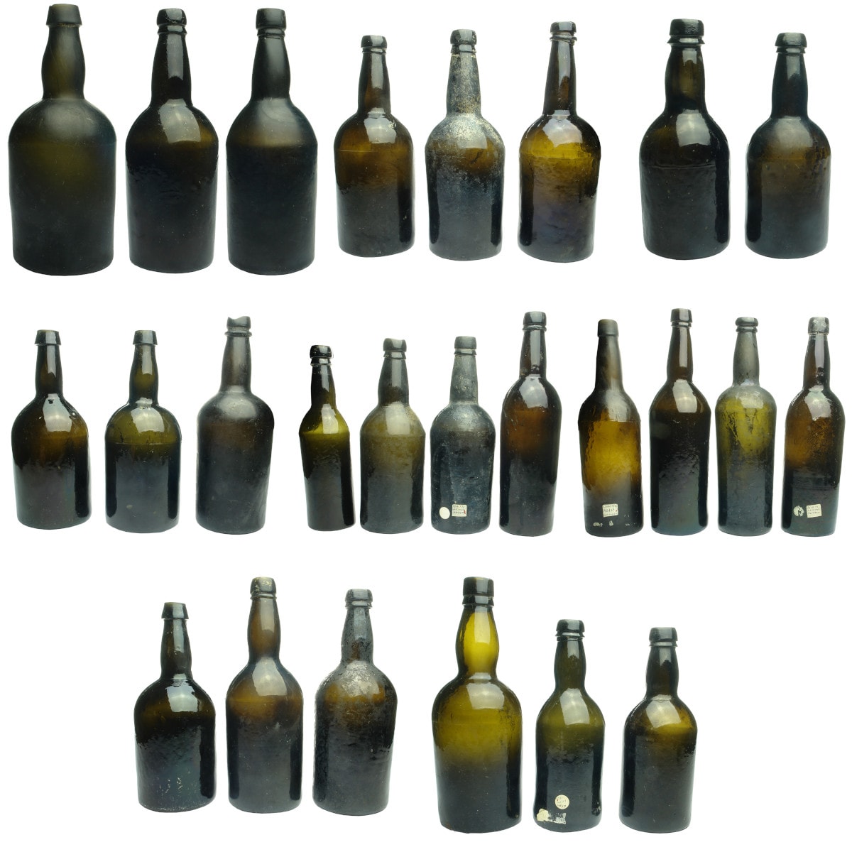 25 Plain "Goldfields" Black bottles. Some with collectors notes where found dated 1971/2.