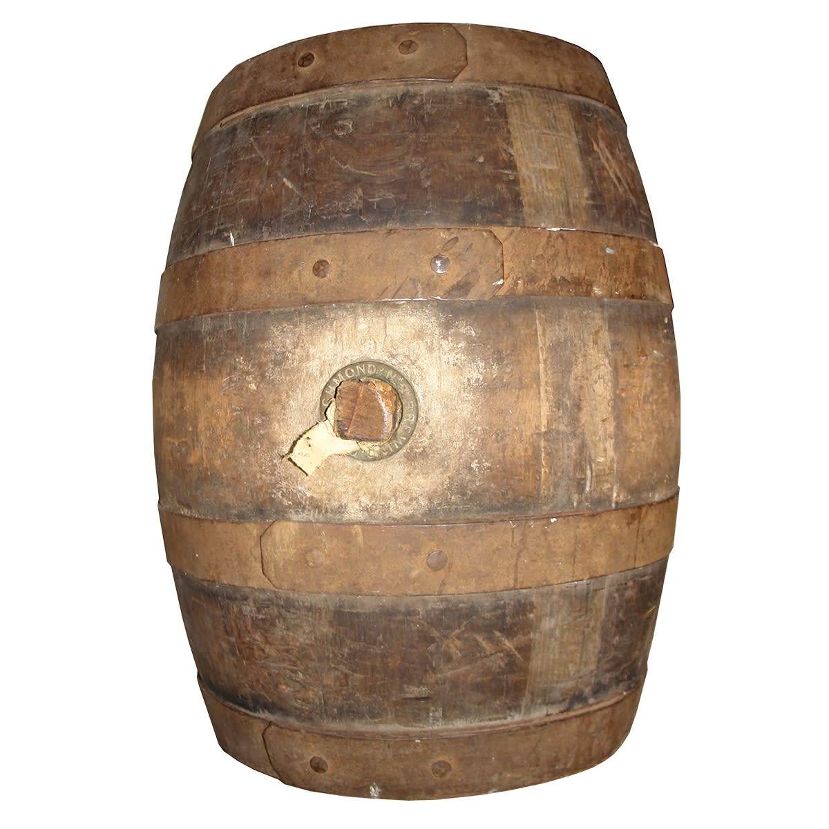 Large Beer Barrel. Richmond NS Brewing Coy brass bung surround. R3778 in ends. Too big for post, winning bidder will have to make arrangements to pick up from Whittlesea. (Victoria)