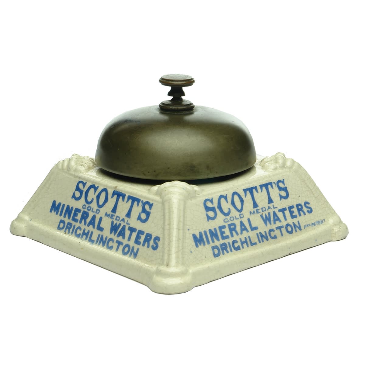 Advertising Counter Bell. Scott's Gold Medal Mineral Waters Drighlington. (UK)