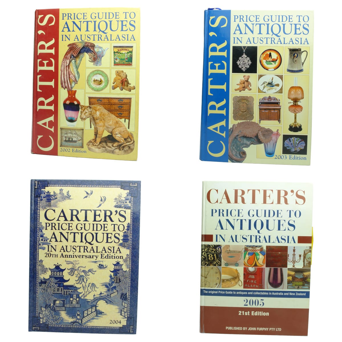 4 Books. Carter's Price Guide to Antiques in Australia. 2002, 2003, 2004 & 2005.