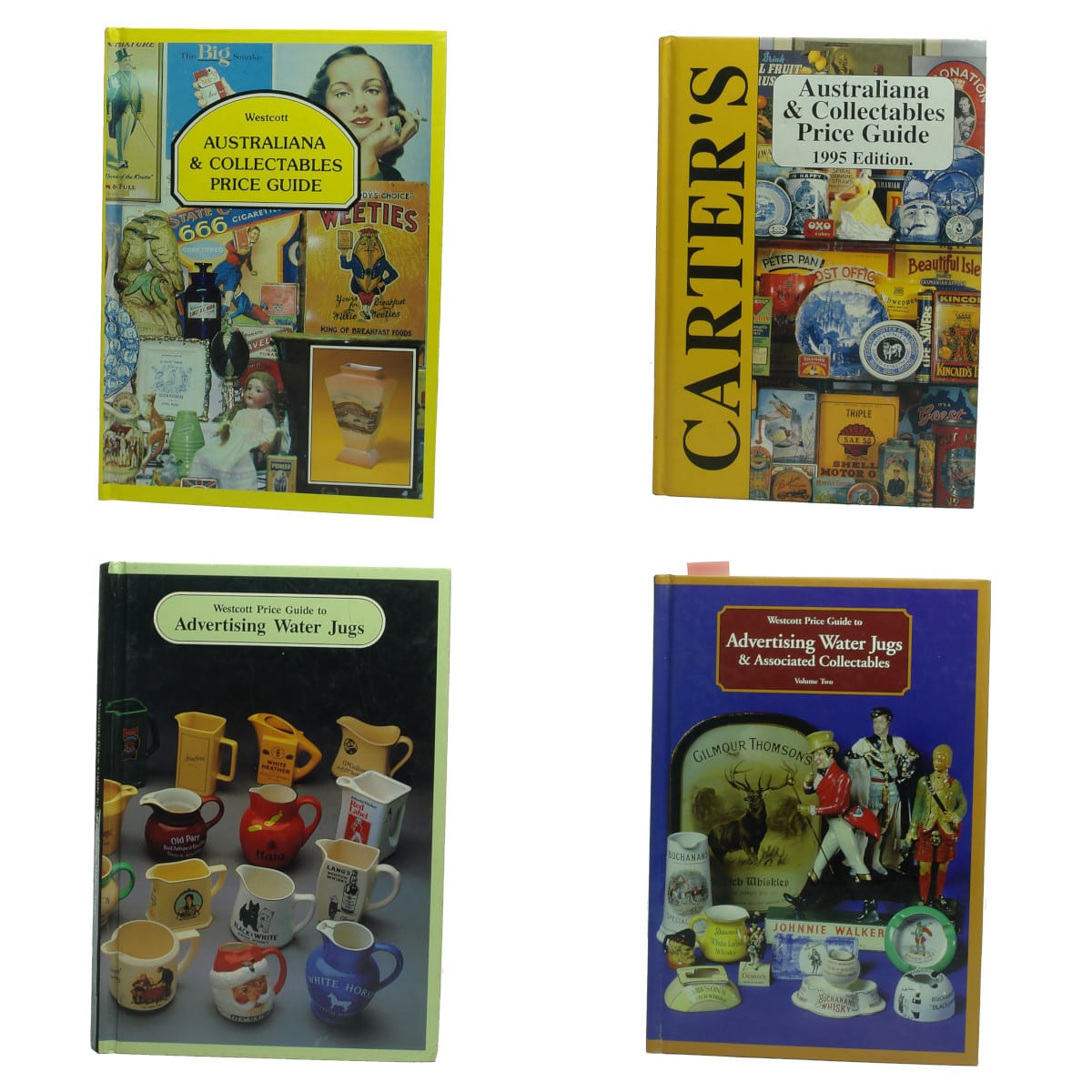 4 small hardcover books: 2 x different Australiana & Collectables Price Guides; 2 volumes of Advertising Water Jugs guides.