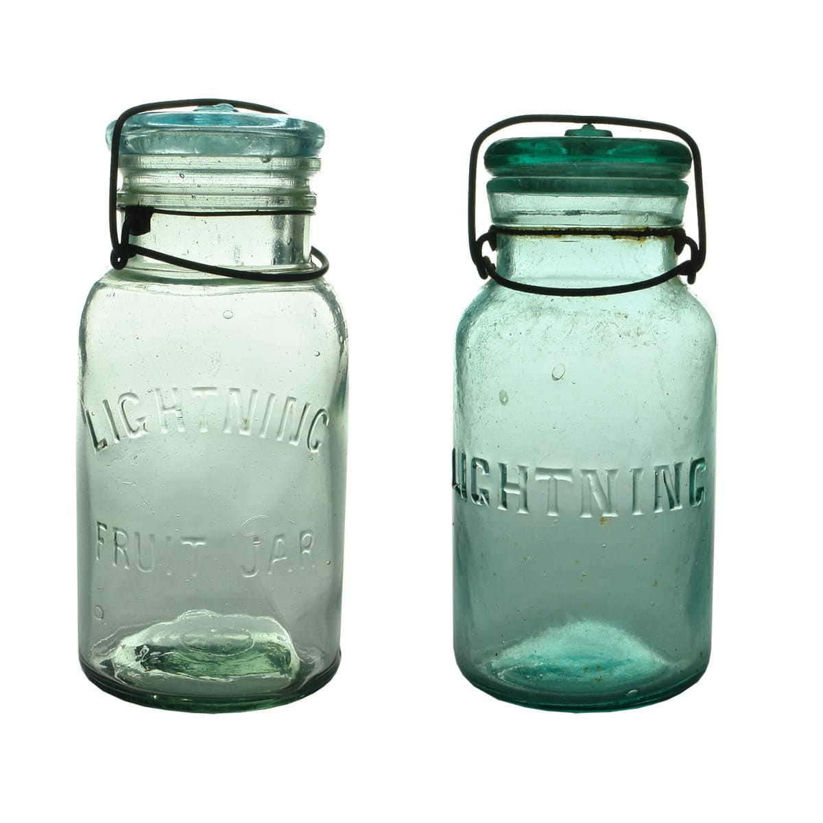 2 Lightning Preserving Jars: Lightning Fruit Jar and Lightning (only). Quarts.