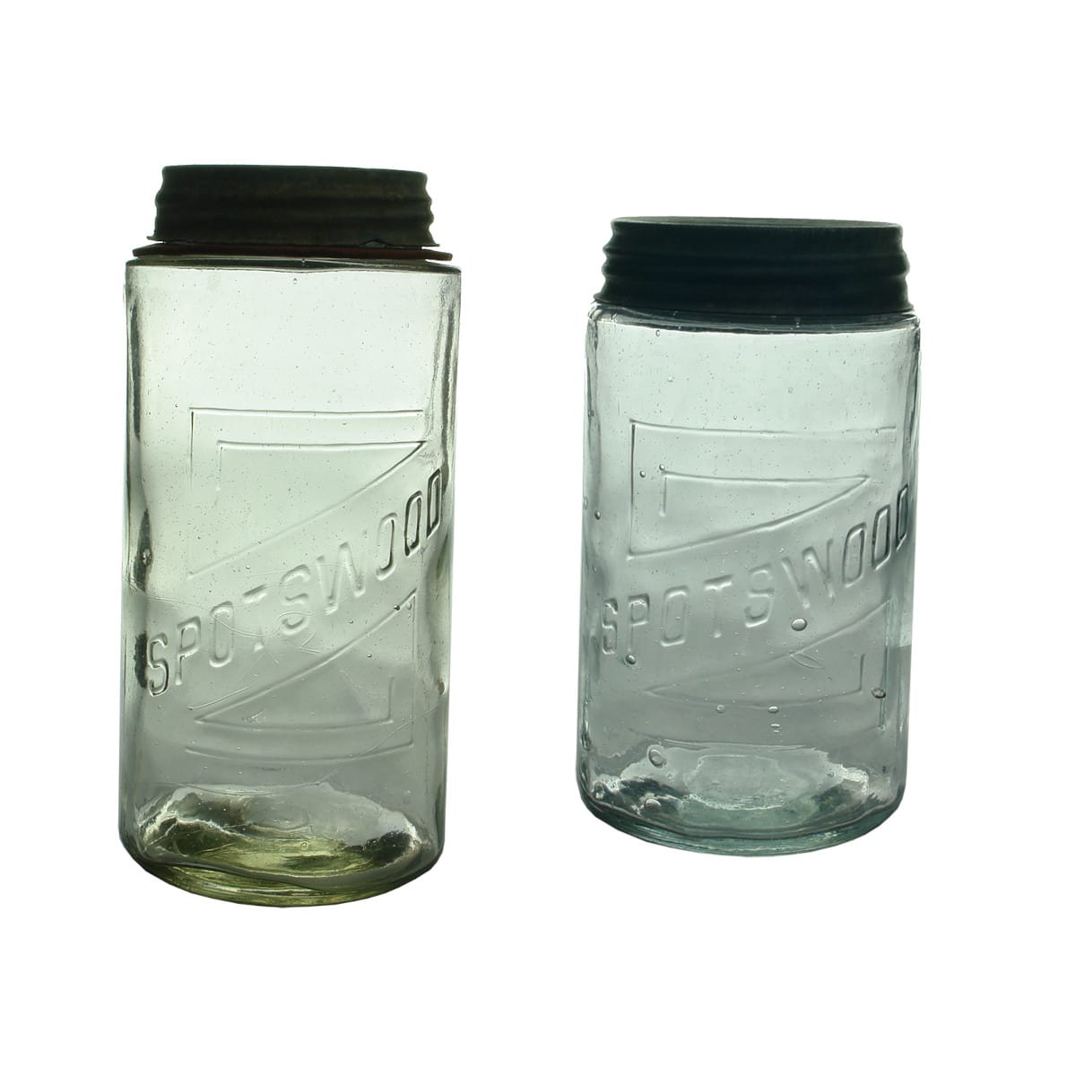 2 Fruit Jars. Spotswood. Half Gallon & Quart. (Australia)