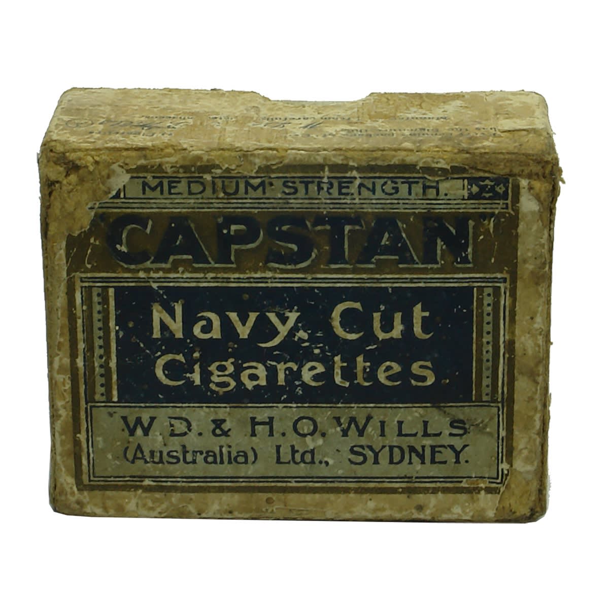 Tobacciana. "Capstan" Navy Cut Cigarettes, W. D. & H. O. Wills (Australia) Ltd., Sydney. Cardboard Box. (New South Wales)