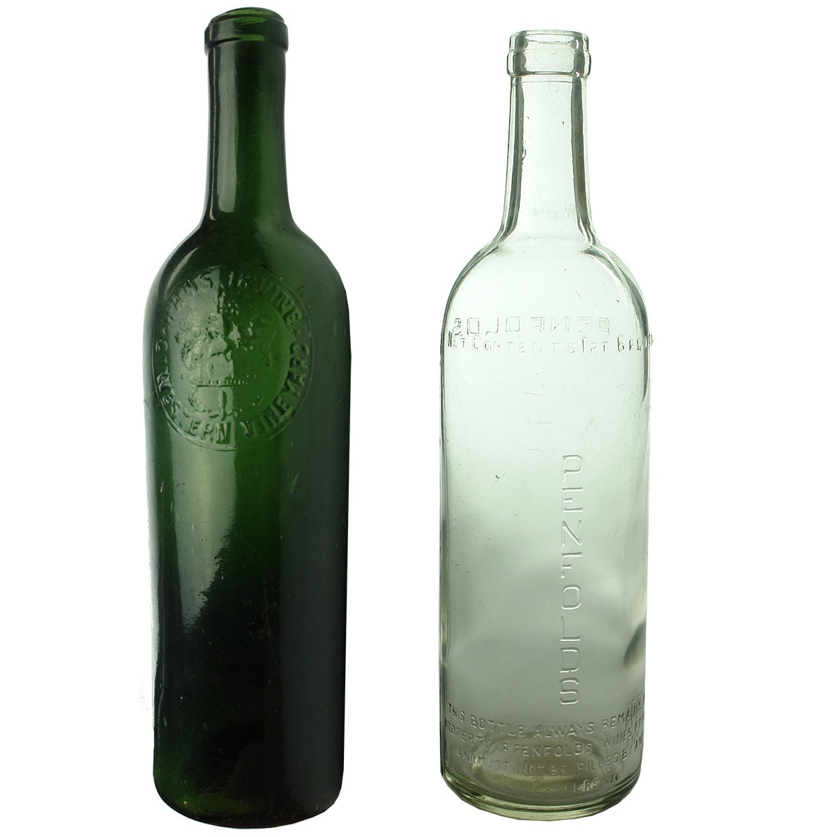 2 Wine Bottles: Hans Irvine, Great Western and Penfolds Wine Pty Ltd.