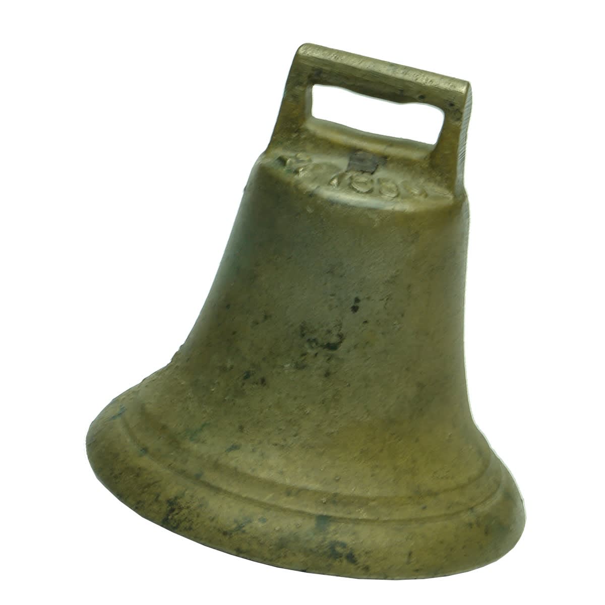 Brass bell with cast iron clapper. Pat. Jan 21 1890.