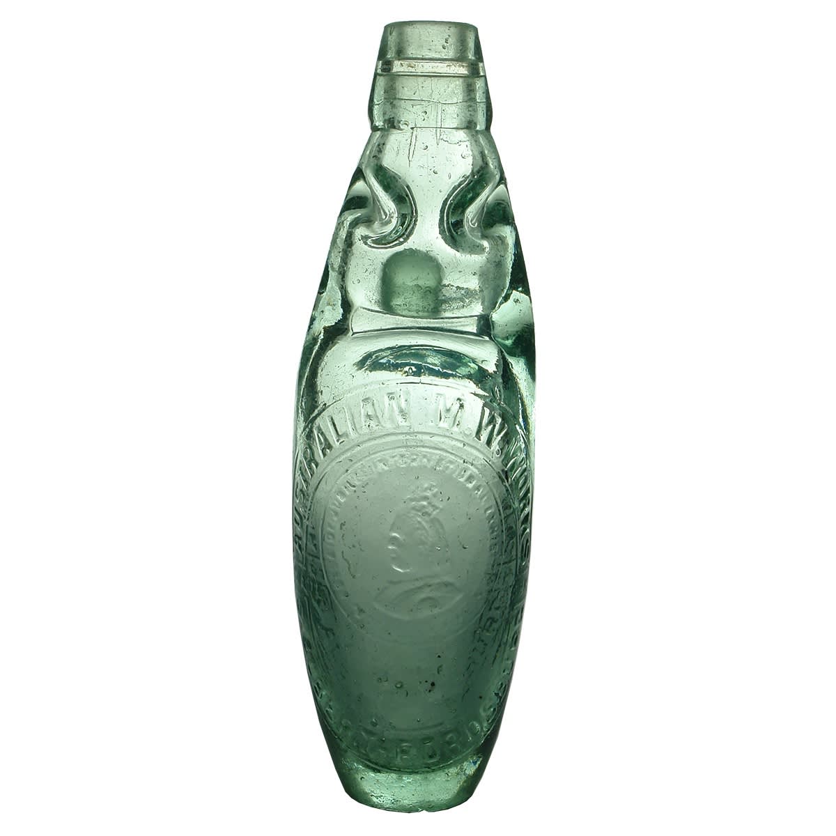 Codd Skittle. Australian Mineral Waters Works. S. Albert. Fordsburg. Niagara Bottle. 10 oz. (South Africa)