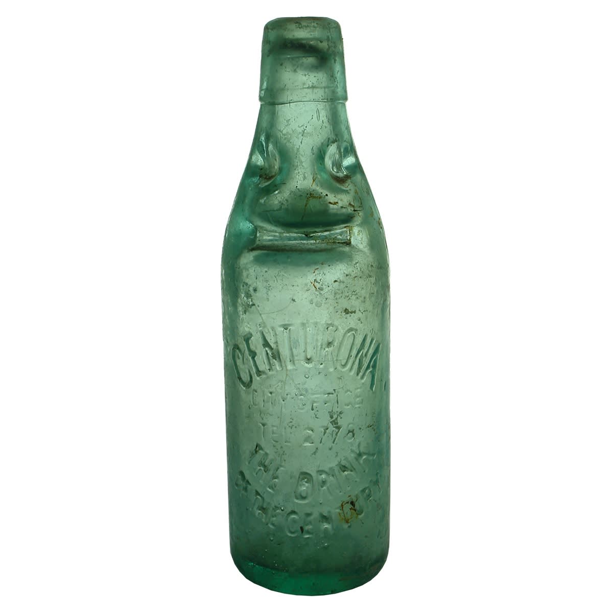 Codd. Centurona Cordial Co., The Drink of the Century, North Fitzroy. Dobson. Aqua. 10 oz. (Victoria)