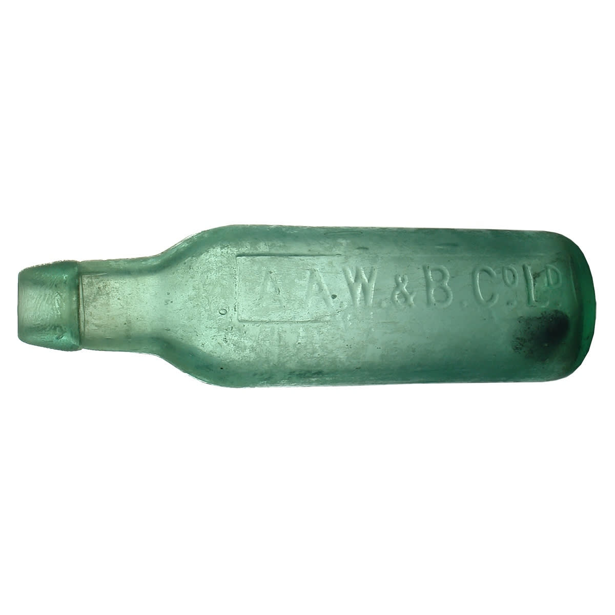 Lamont. A. A. W. & B. Co. Ld, Adelaide & Port. Embossed both sides. No base mark. Aqua. 10 oz. (South Australia)