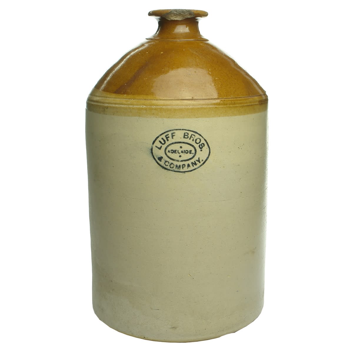 Demijohn. Luff Bros. & Company Adelaide. Ink stamped. 2 Gallon. (South Australia)