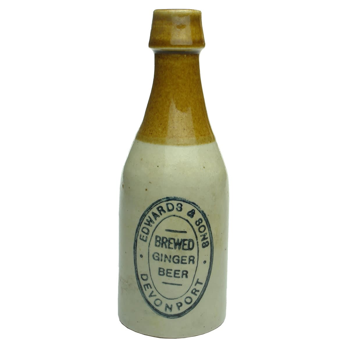 Ginger Beer. Edwards & Sons, Devonport. Tan Top. Champagne. Internal Thread. (Tasmania)