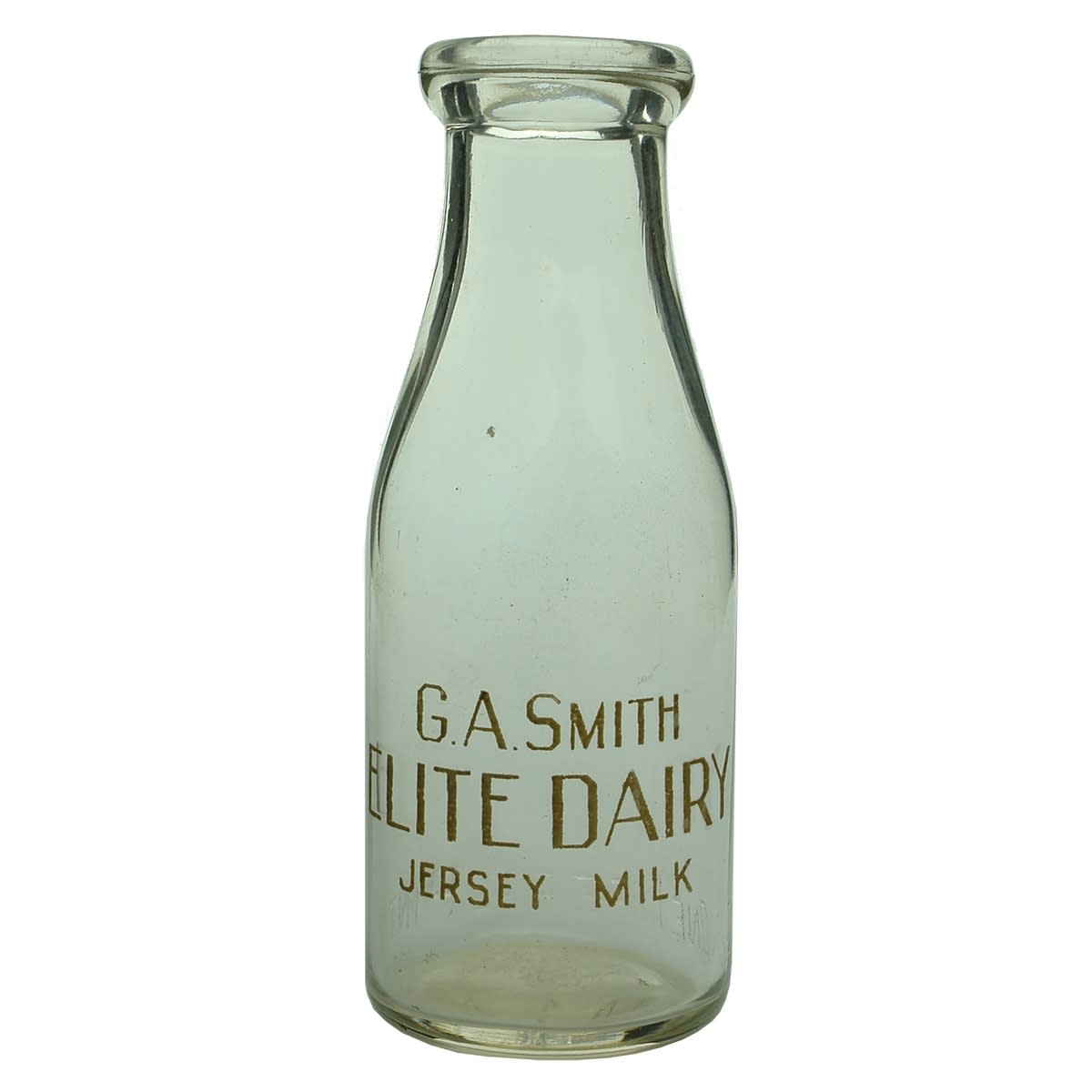 Milk. Ceramic Label G. A. Smith Elite Dairy Jersey Milk. Base: 341. (Kew East, Victoria)