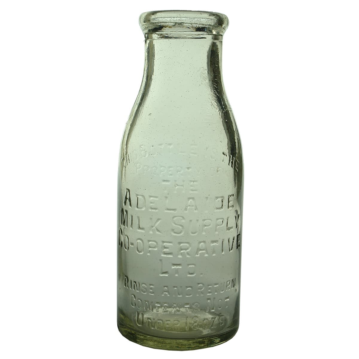 Milk. Adelaide Milk Supply Co-Operative Ltd. Wad lip. 1 Pint. (South Australia)