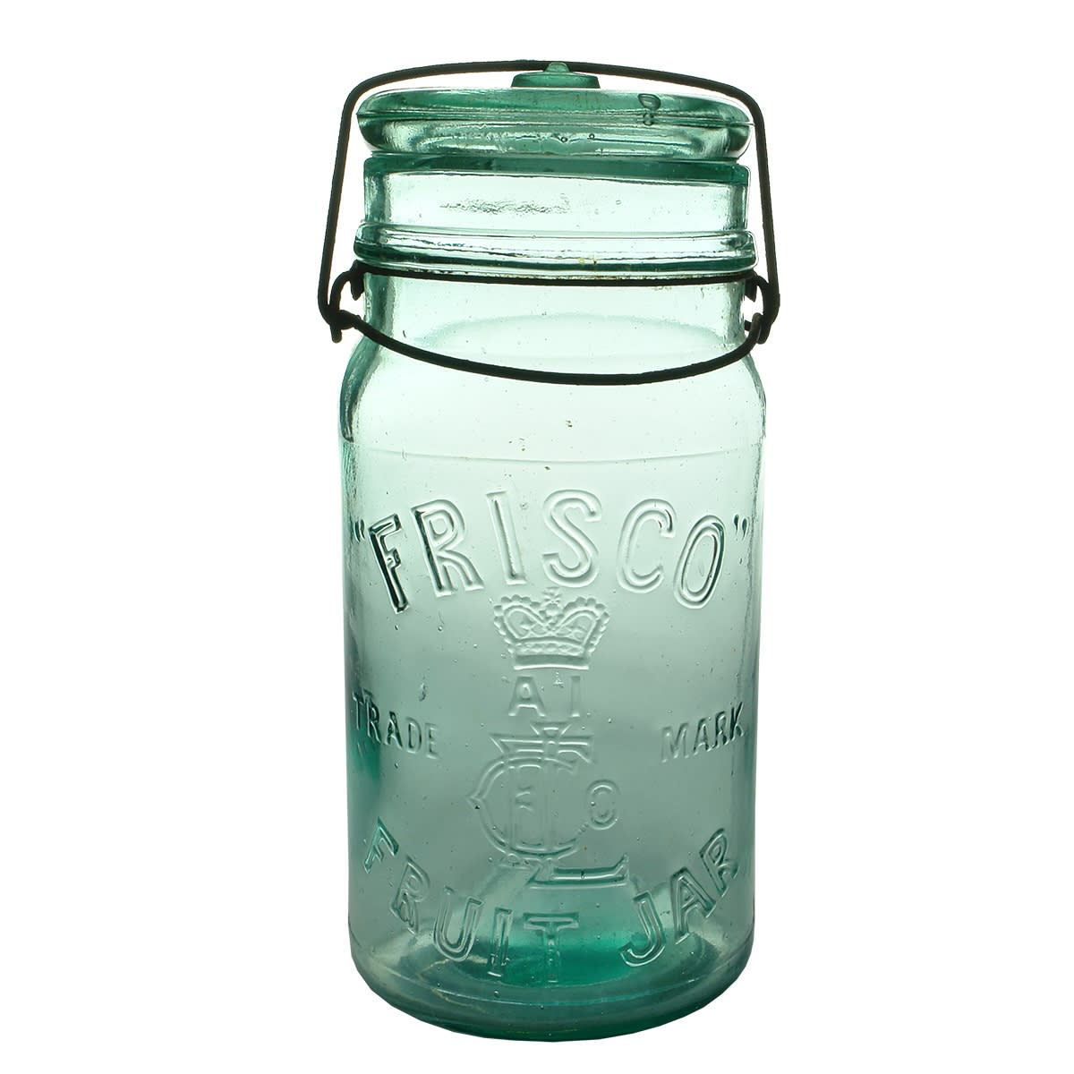 Preserving Jar. Frisco Fruit Jar (curved line). Lassetter. Crown A1. (New South Wales)