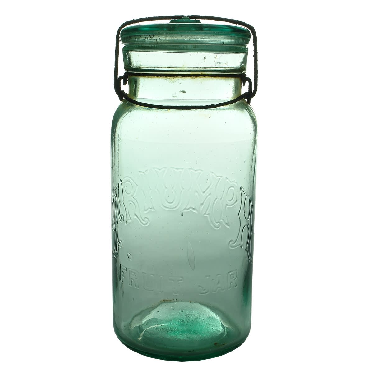 Preserving Jar. Triumph Fruit Jar. Aqua. Half Gallon. (Australia)