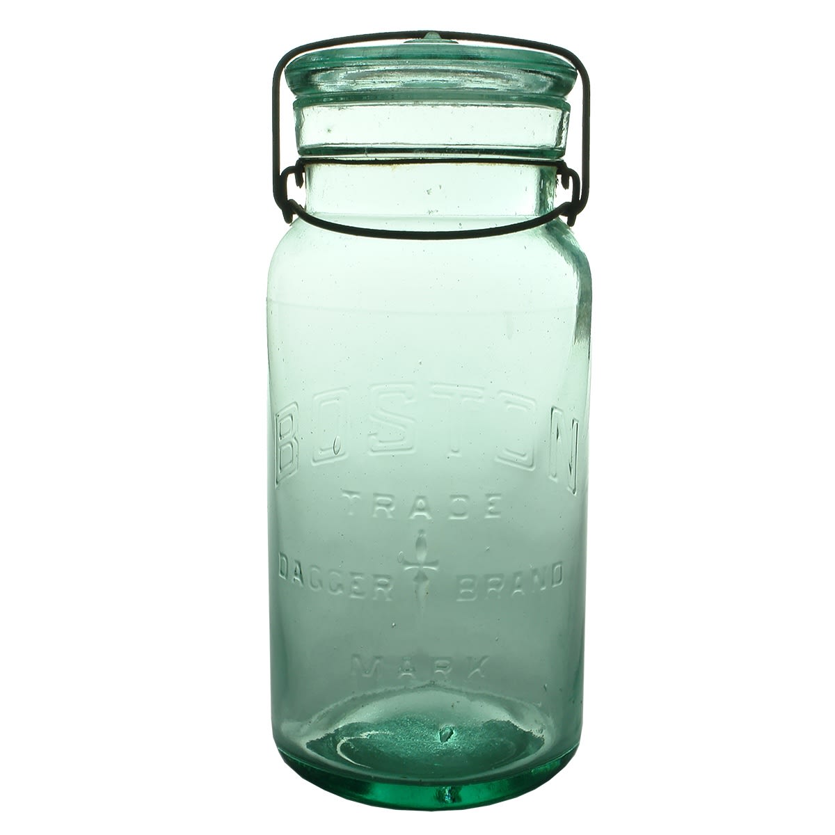 Fruit Jar. Boston Dagger Brand. Aqua. Half Gallon. (New South Wales)