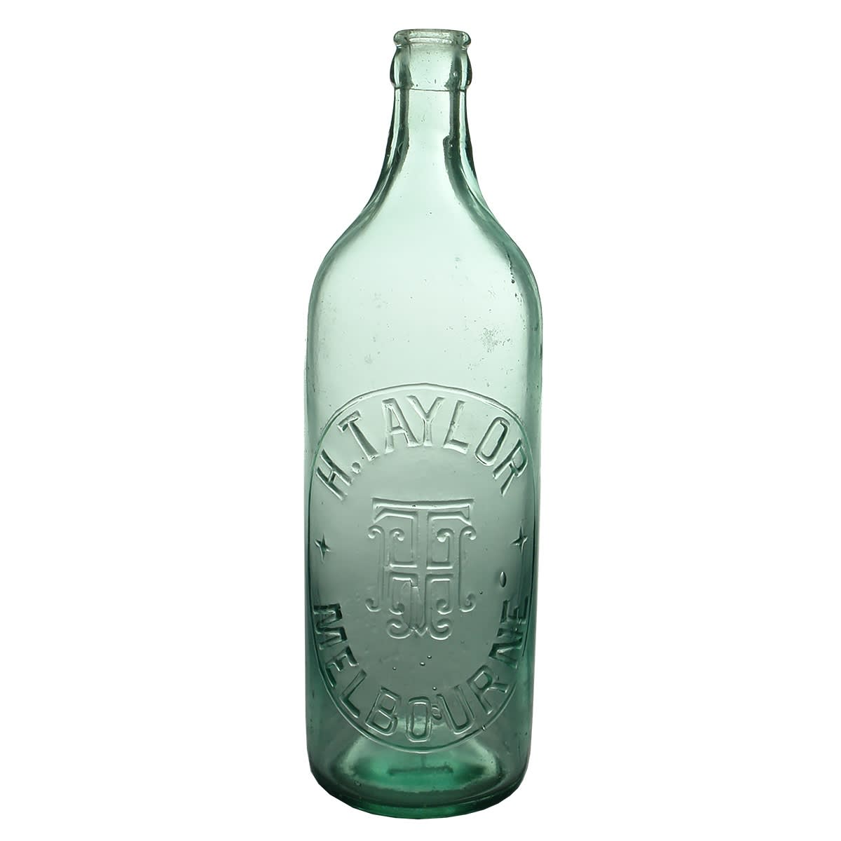 Crown Seal. H. Taylor, Melbourne. Spun top. Aqua. 24 oz. (Victoria)