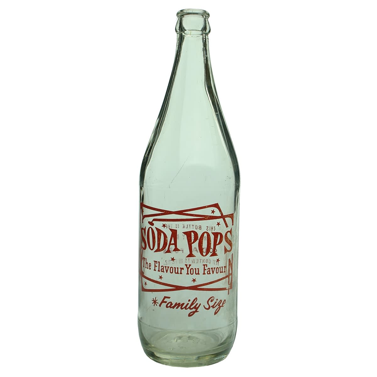 Crown Seal Ceramic Label. Soda Pops. Melbourne. Red Print. 26 oz. (Victoria)