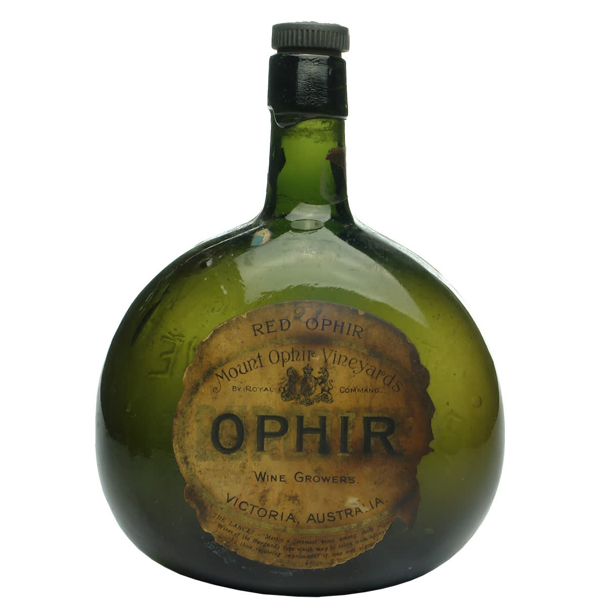 Wine. Burgoyne Wine Growers. To the King. Original Mount Ophir Vineyards label.