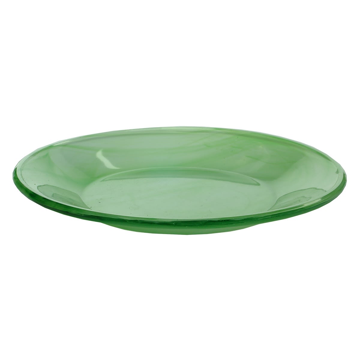 Green Cloud glass plate. Davidson Glass.