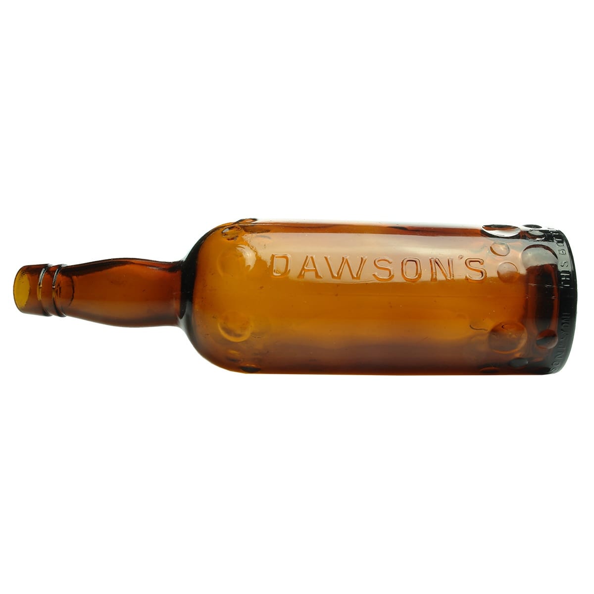 Whisky. Dawson's. Peter Dawson Ld Sydney. Fancy dimpled amber bottle. (New South Wales)