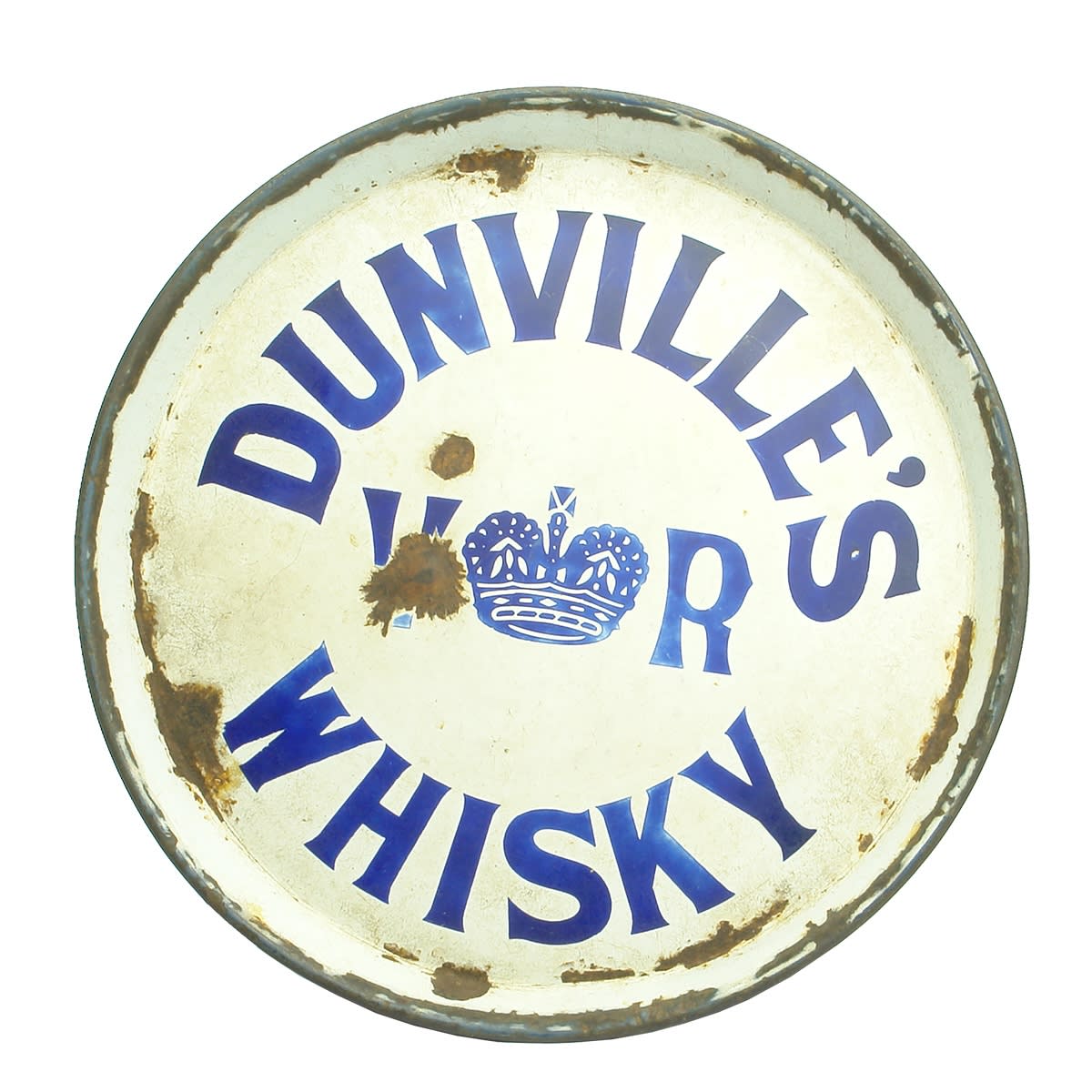 Whisky. Dunville's VR Whisky Advertising Enamel Serving Tray. (Ireland)