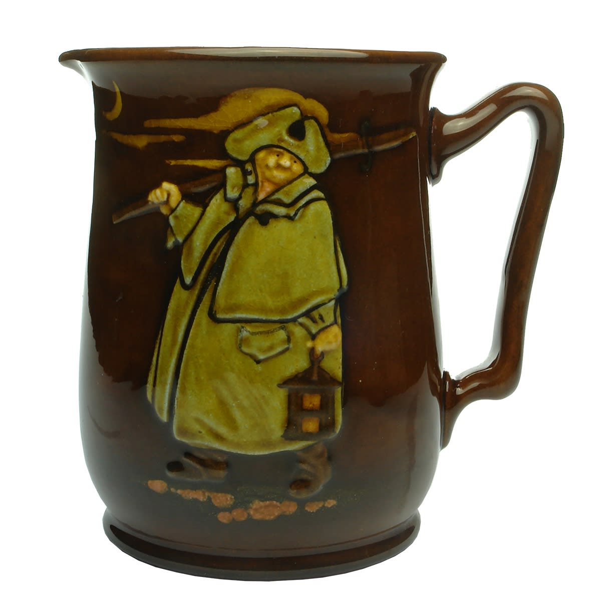 Kingsware Water Jug. Night Watchman. Enough's as Good as a Feast. Royal Doulton.