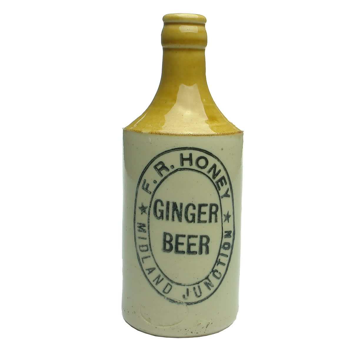 Ginger Beer. F. R. Honey, Midland Junction. Crown Seal. Dump. (Western Australia)