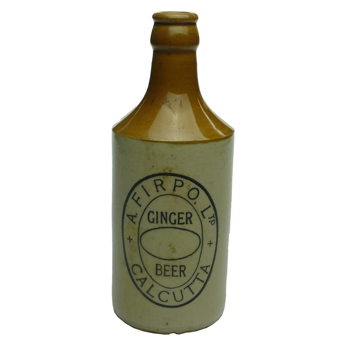 Ginger Beer. A. Firpo Ltd., Calcutta. Dump. Crown Seal. Tan Top. (India)