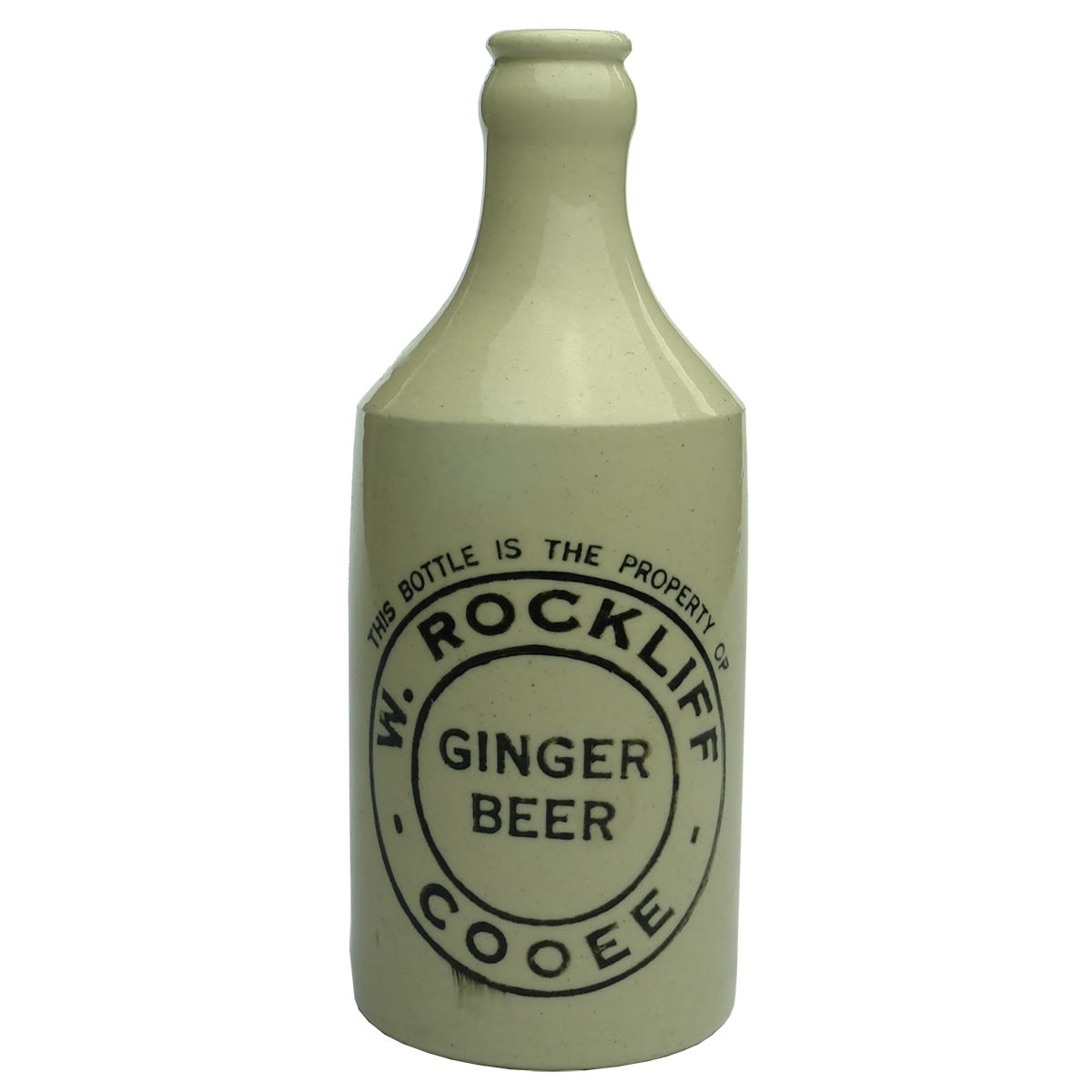 Ginger Beer. W. Rockliff, Cooee. Crown Seal. All White. R. Fowler Sydney Potter. (Tasmania)