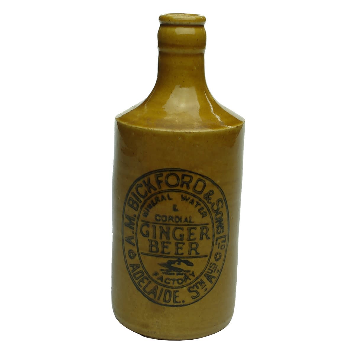 Ginger Beer. A. M. Bickford & Sons Ltd, Adelaide. R. Fowler, Sydney. Crown Seal. All Tan. (South Australia)