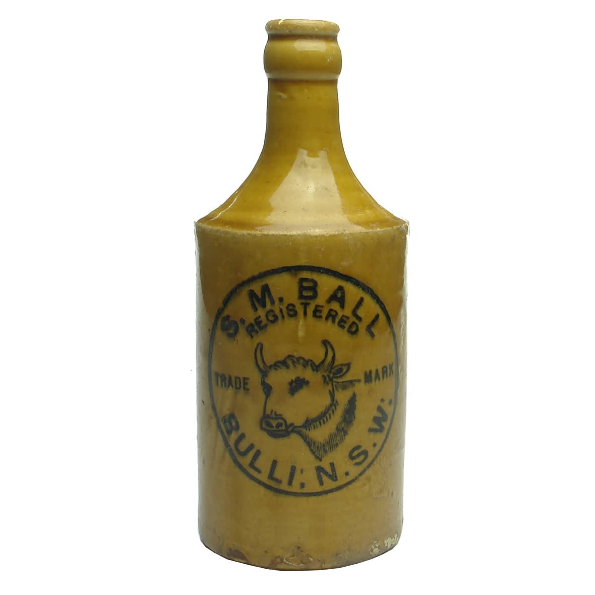 Ginger Beer. S. M. Ball, Bulli. Bull. Crown Seal. Dump. All Tan. (New South Wales)