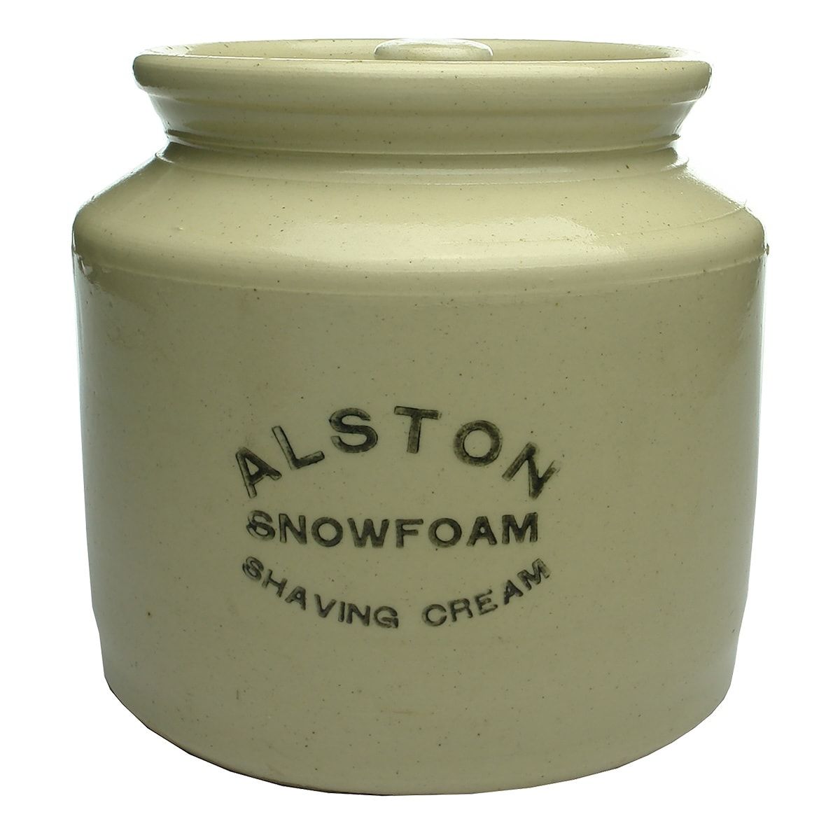 Stoneware Crock. Alston Snowfoam Shaving Cream. (Sydney, New South Wales)