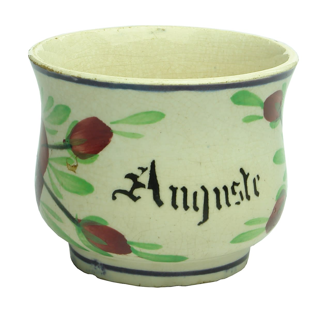 Cup. Auguste with floral decoration. Multi-coloured glaze.